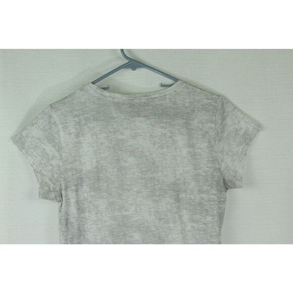 Calvin Klein T-Shirt Top Short Sleeves Raw Hem Logo Womens M Gray - Picture 6 of 9